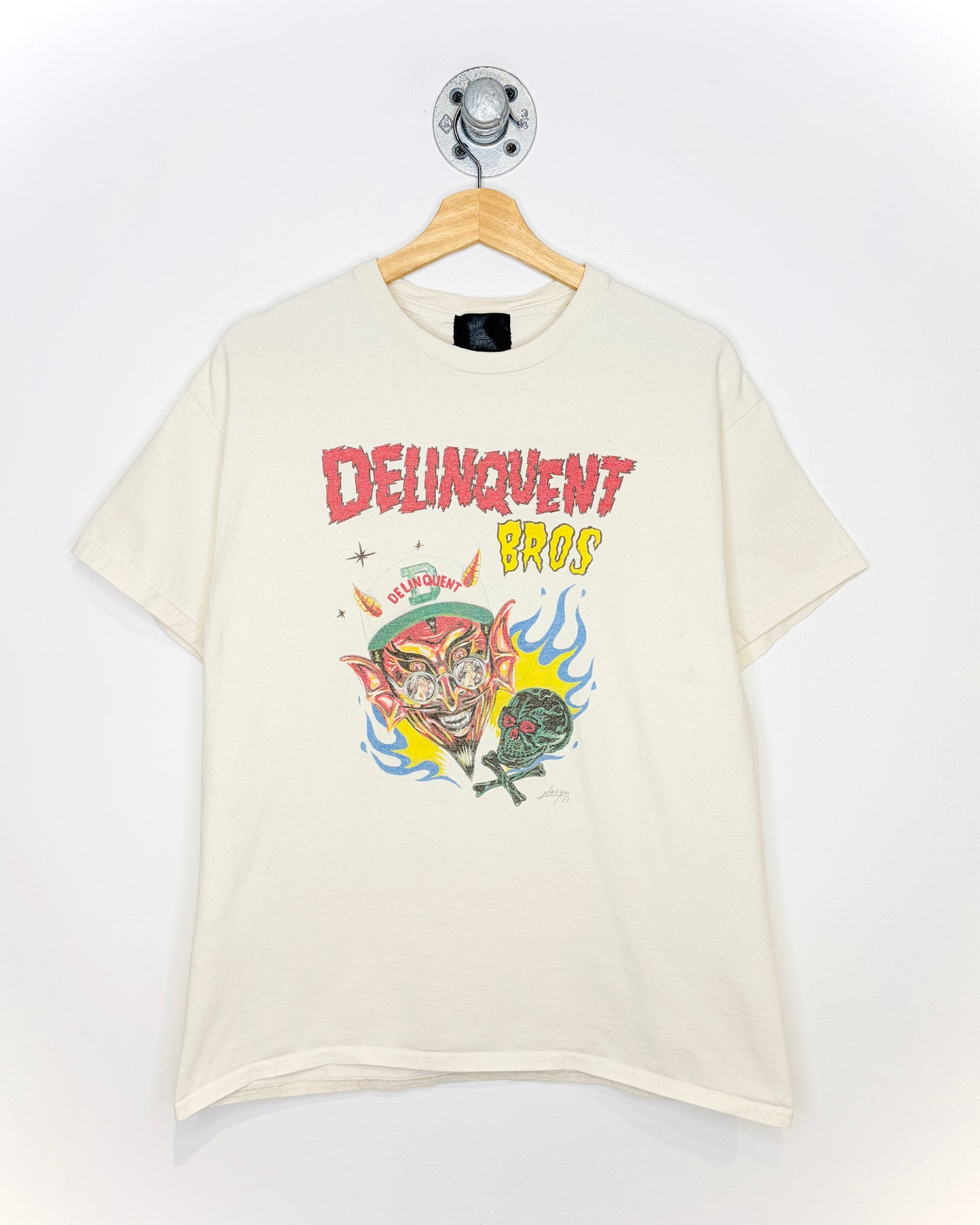 Delinquent Bros Los Angeles Off White Tee Shirt