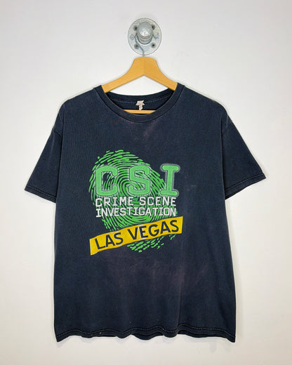 2000s CSI Las Vegas Faded Black Tee Shirt