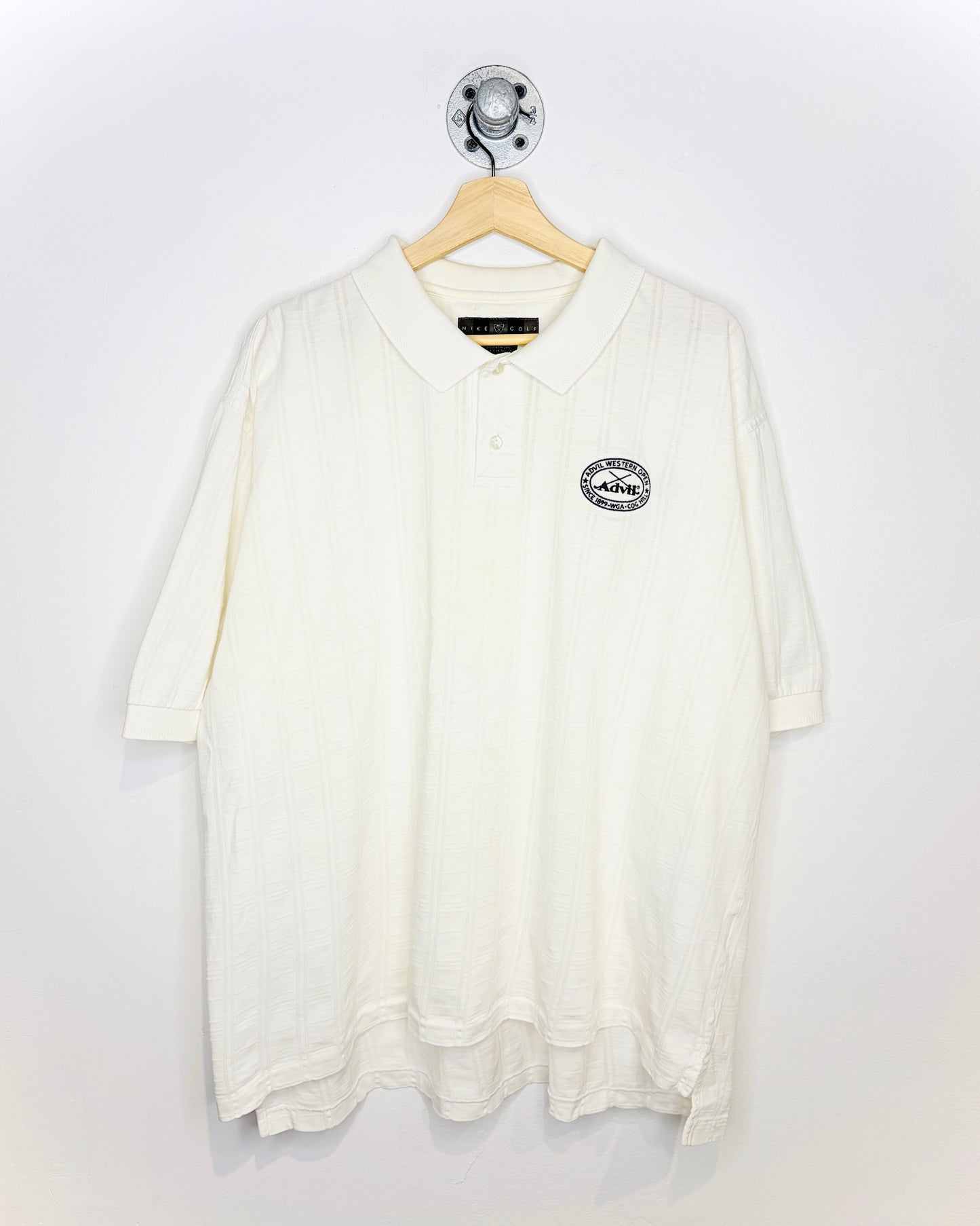Vintage Nike Golf Advil Western Open White Polo Shirt