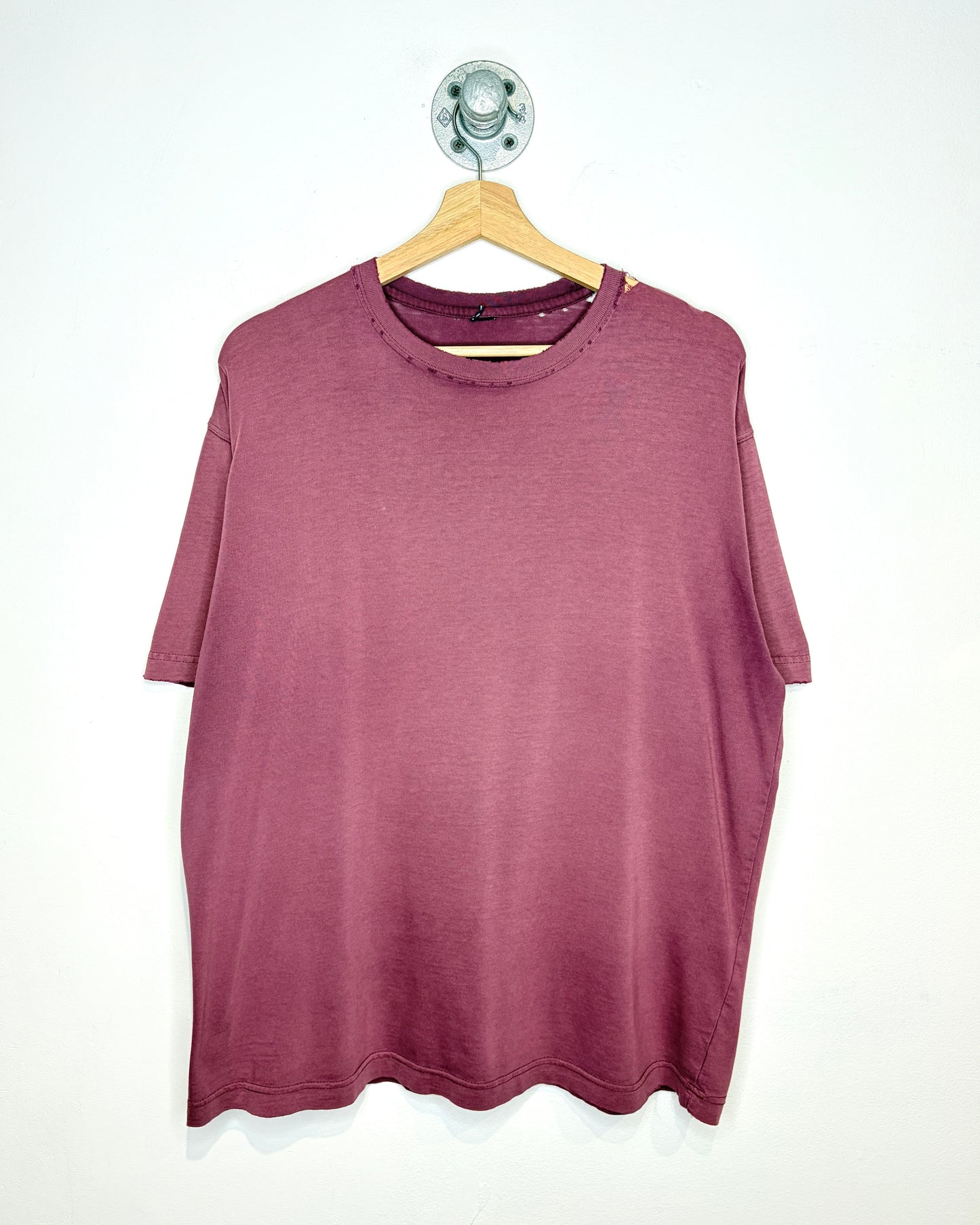 Vintage Blank Thrashed & Faded Maroon Tee Shirt