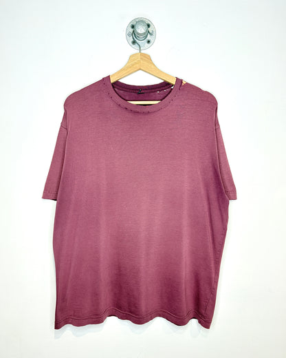 Vintage Blank Thrashed & Faded Maroon Tee Shirt