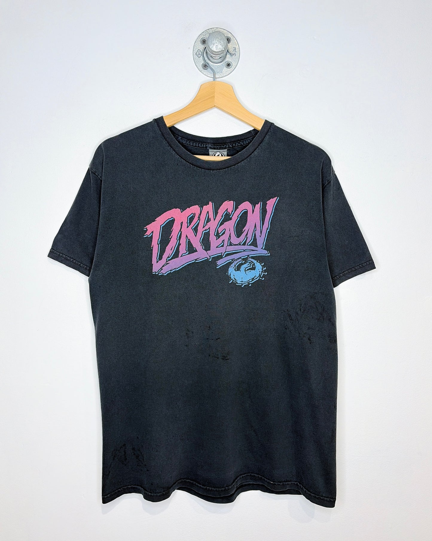 Vintage 2000s Dragon Faded Black Tee Shirt