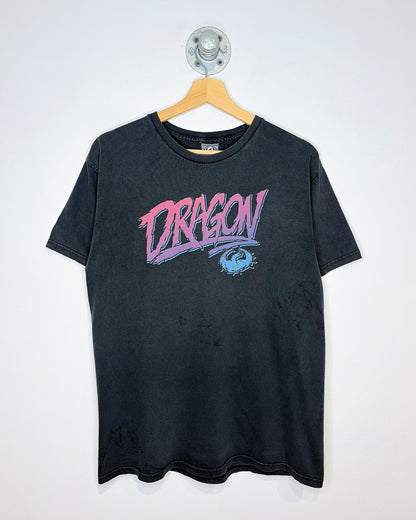 Vintage 2000s Dragon Faded Black Tee Shirt