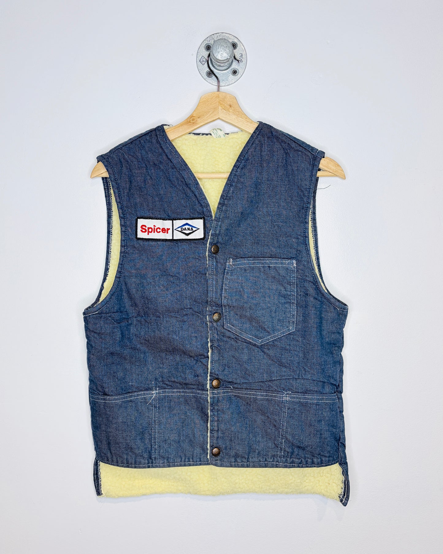 Vintage 70s Spicer Sherpa Lined Denim Vest