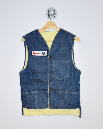 Vintage 70s Spicer Sherpa Lined Denim Vest