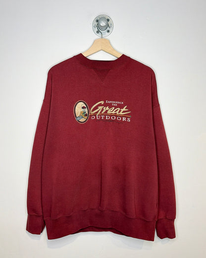 Vintage 90s Experience The Great Outdoors Red Crewneck Sweatshirt