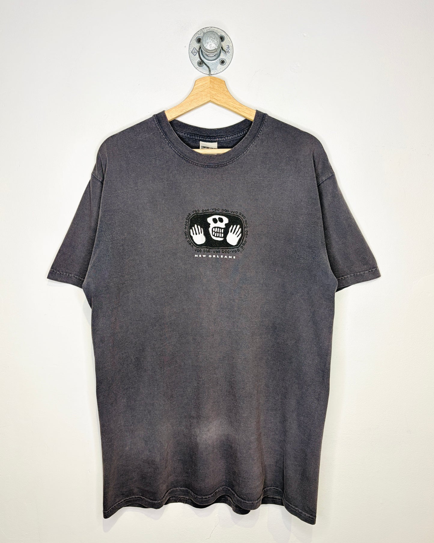 2000s New Orleans Voodoo Faded Dark Grey Tee Shirt