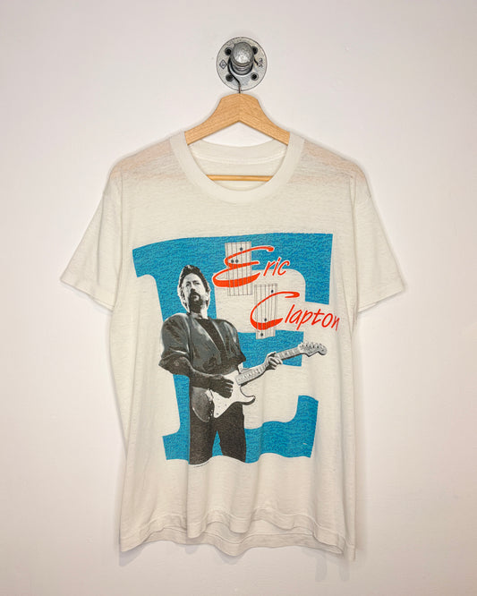 Vintage 1988 Eric Clapton Paper Thin White Tee Shirt