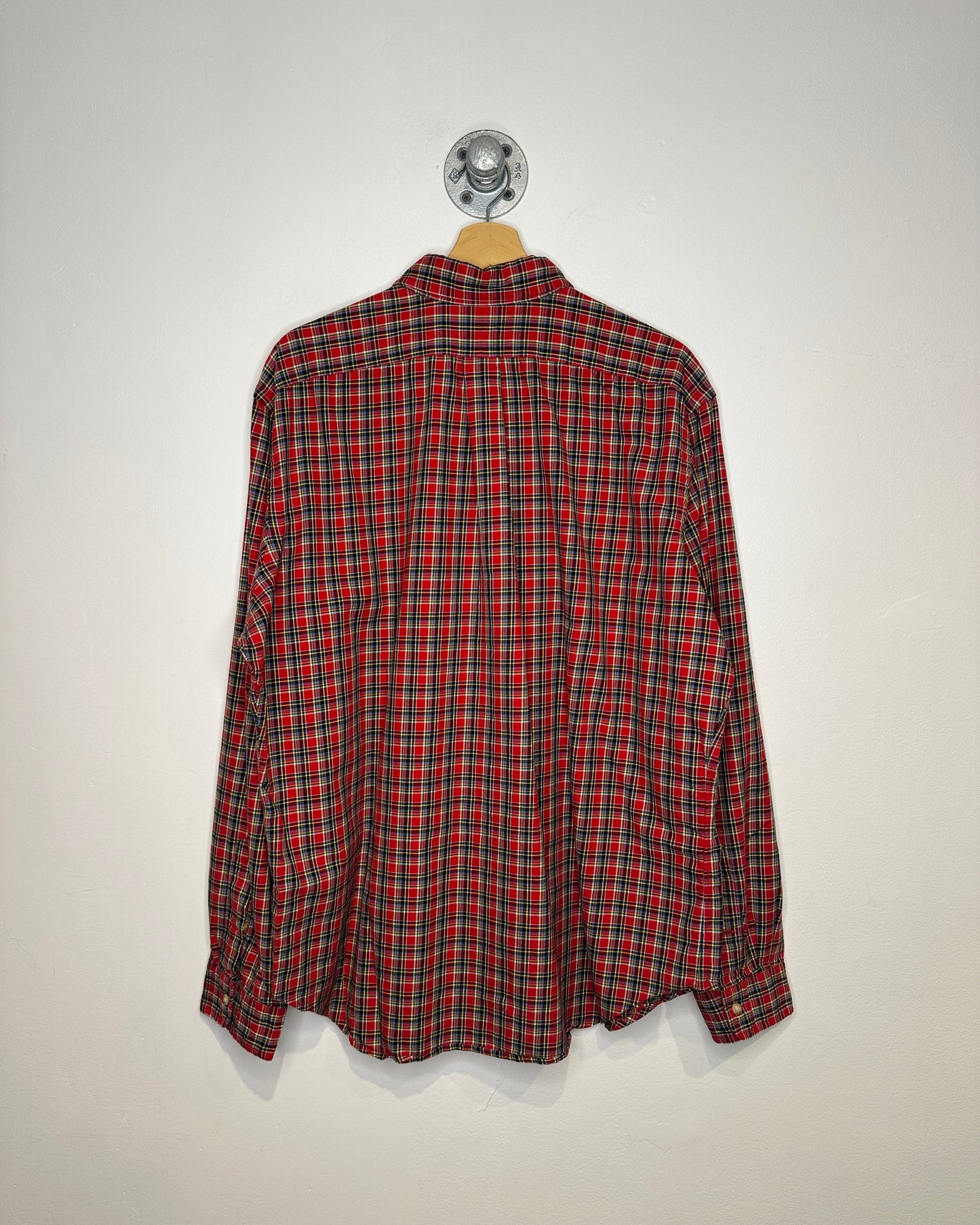 Ralph Lauren Classic Fit Button Down Red And Green Tartan Plaid Long Sleeve Shirt