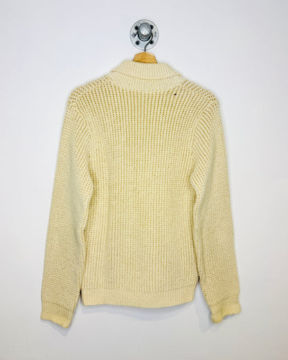 Vintage Cream Collared Button Up Cardigan