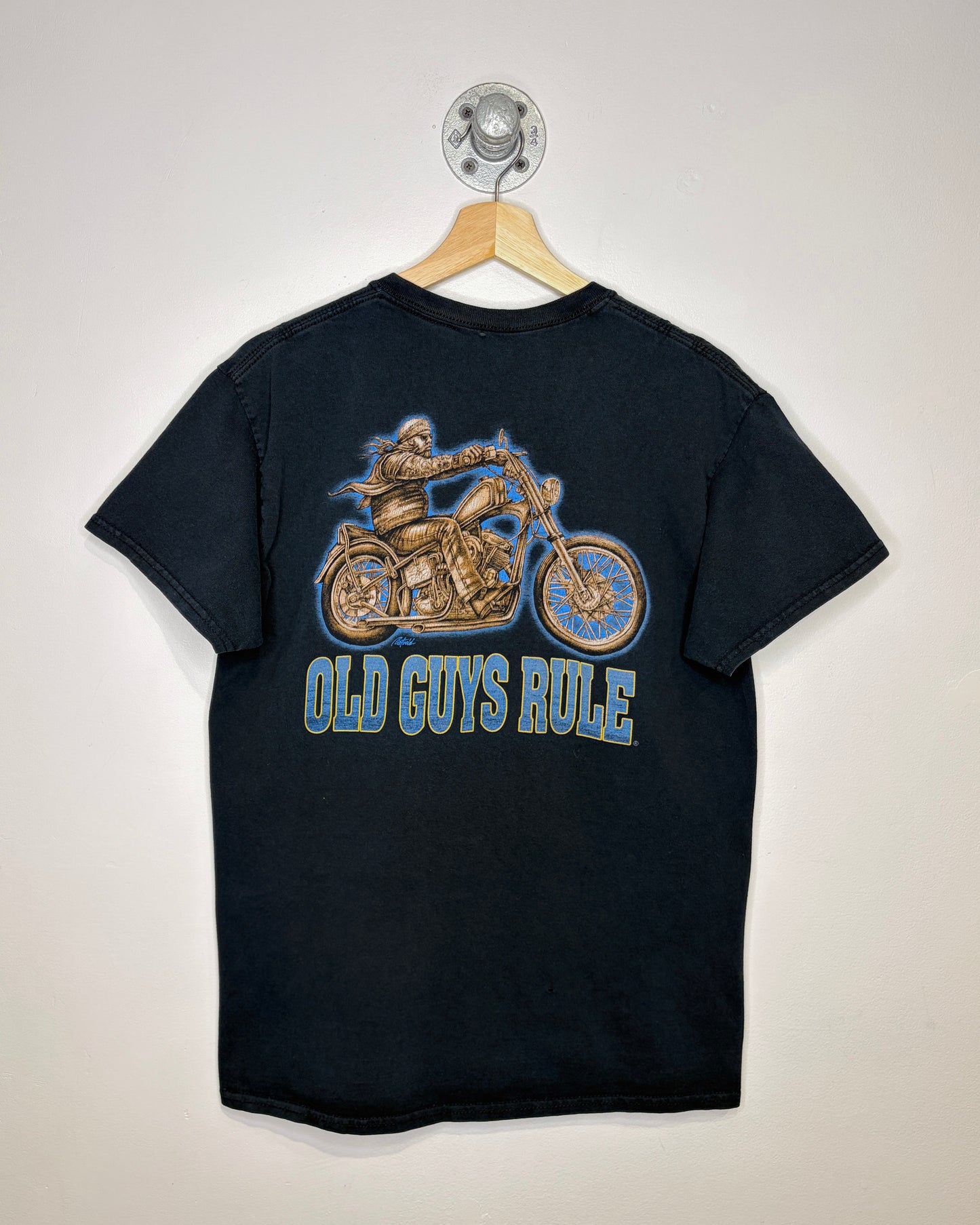 2000s “Old Guys Rule” Faded Black Tee Shirt