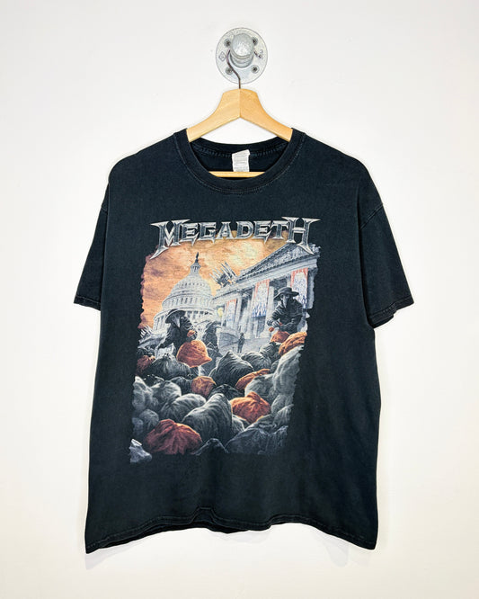 2000s Megadeth Faded Black Band Tee Shirt