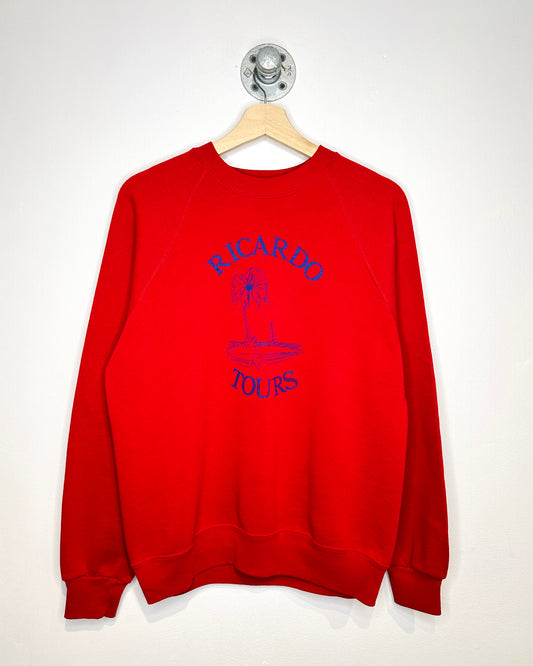 Vintage 90s Ricardo Tours Red Crewneck Sweatshirt
