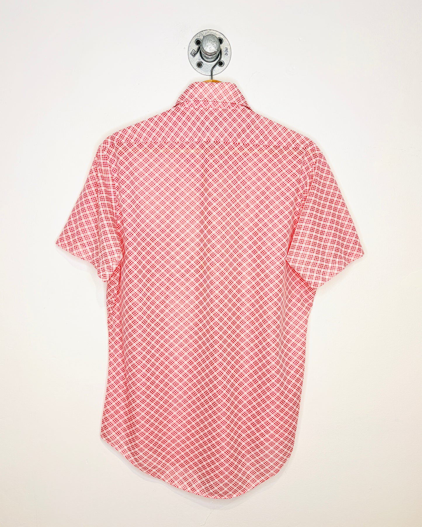 Vintage 70s Robert Thin Red Nylon Short Sleeve Button Up Shirt