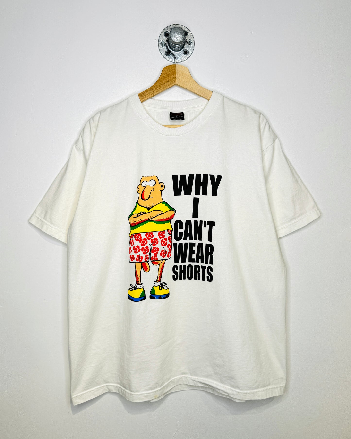 Vintage “Why I Can’t Wear Shorts” White Tee Shirt