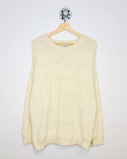 Vintage 90s J. J. Cochran Textured Off White Sweater