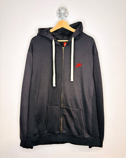 2000s Nike Mini Logo Black Zip Up Hoodie