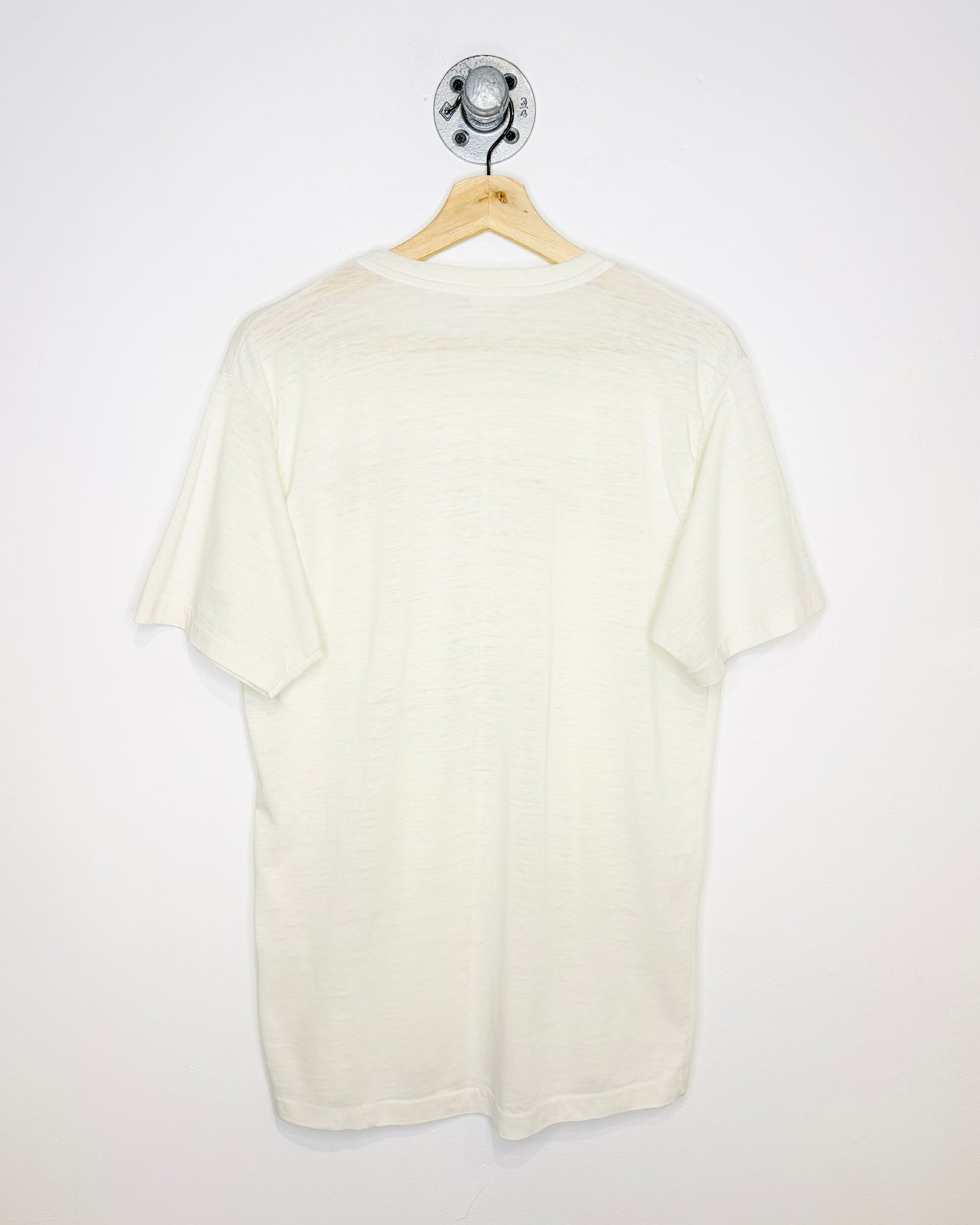Vintage 80s “Damn I’m Going To Miss Her” Paper Thin White Golf Tee Shirt