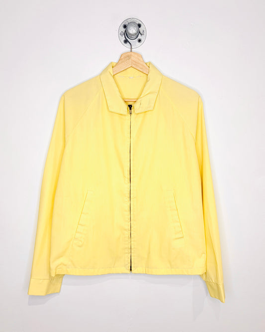 Vintage 1970s Pale Yellow Bowler Zip Jacket