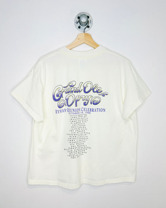 Vintage 1998 Grand Ole Opry Natural White Cropped Tee Shirt
