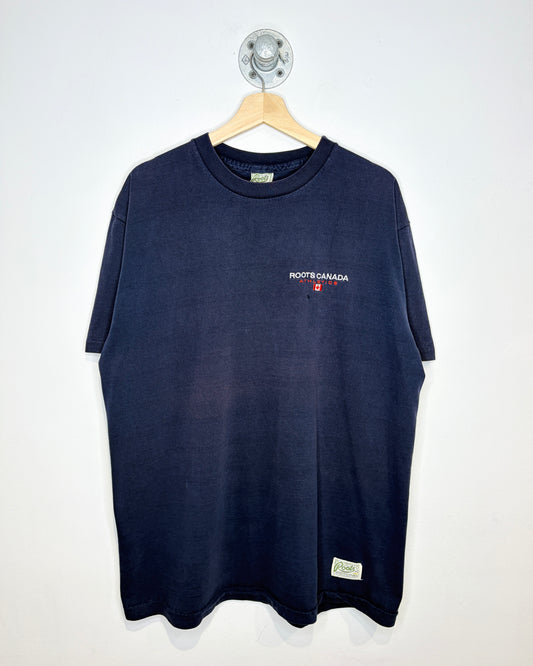 Vintage 90s Roots Canada Navy Tee Shirt