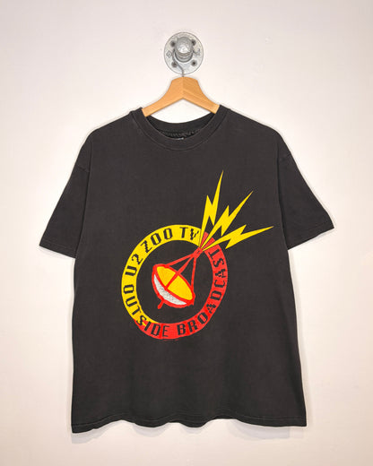 Vintage 1992 U2 Zoo TV Faded Black Band Tee Shirt