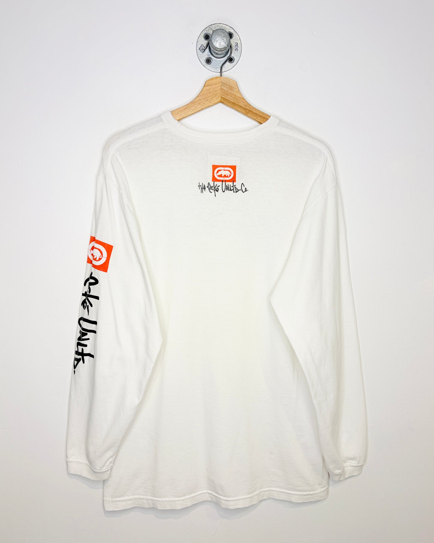 Y2K Ecko Unltd Co Gel Print White Tee Shirt