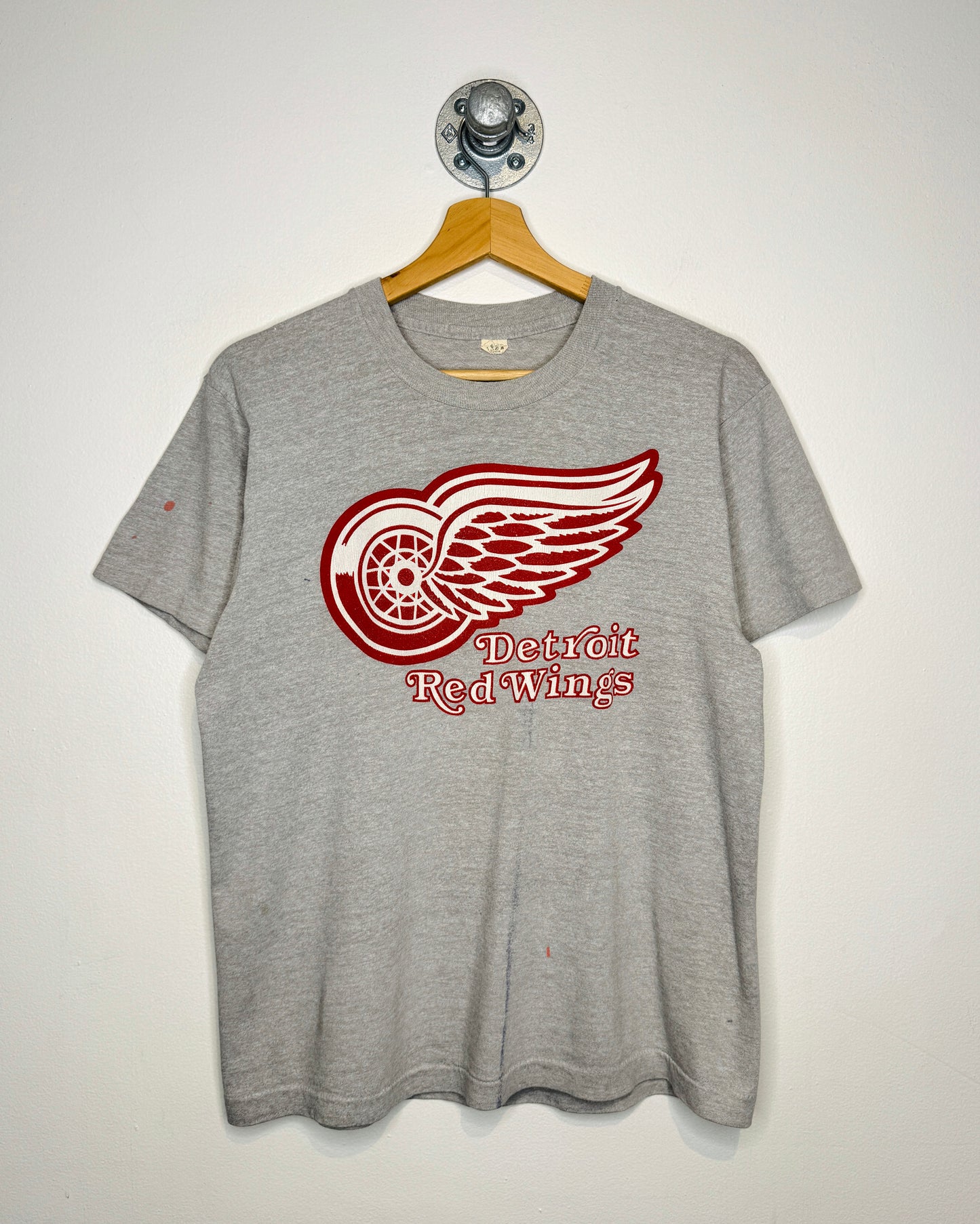Vintage 1987 Detroit Red Wings Playoffs Grey Tee Shirt