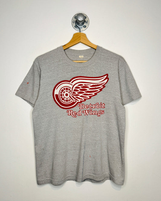 Vintage 1987 Detroit Red Wings Playoffs Grey Tee Shirt