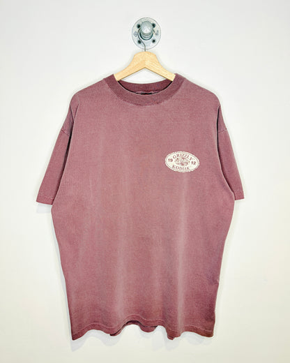 Vintage 90s Grizzly Kodiak Faded Red Tee Shirt