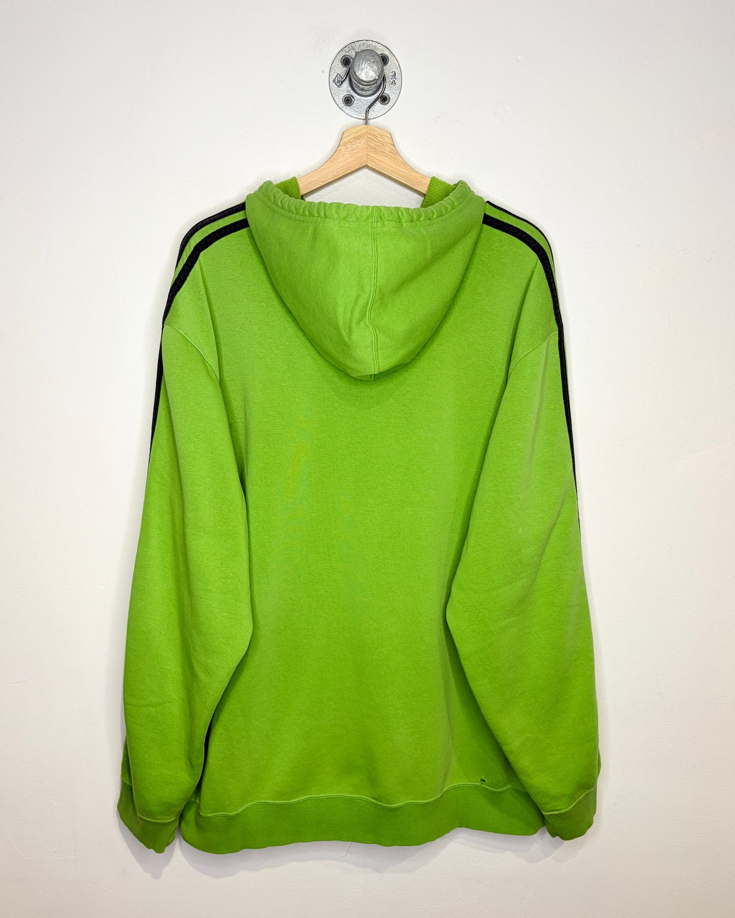 2000s Adidas Lime Green & Black Hoodie