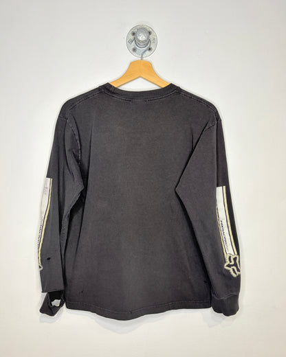 Vintage 2000s Fox Racing Faded Black Longsleeve Shirt