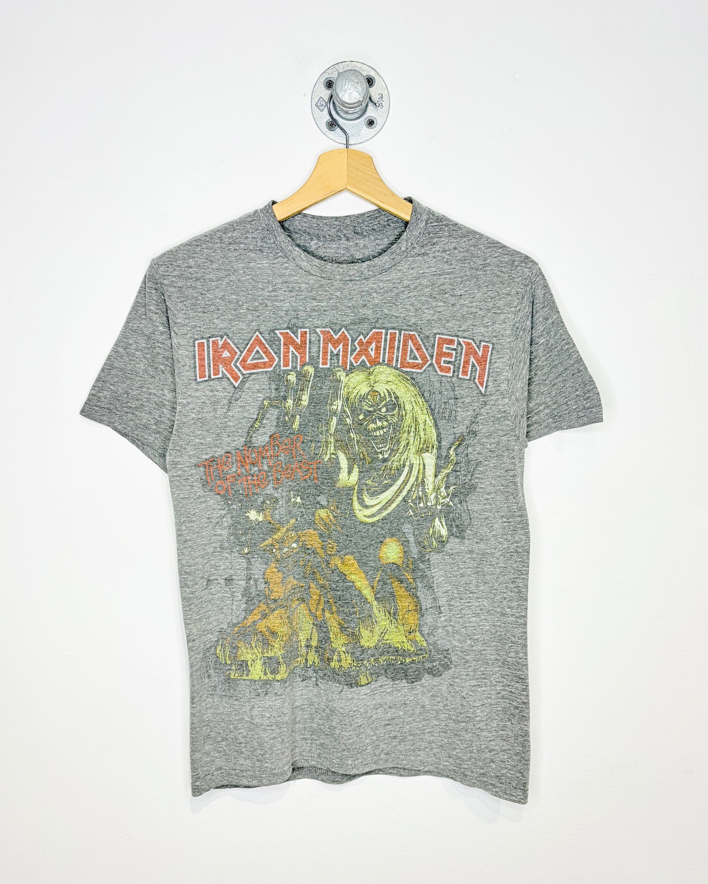 Women’s Iron Maiden The Number Of The Beast Grey Tee Shirt