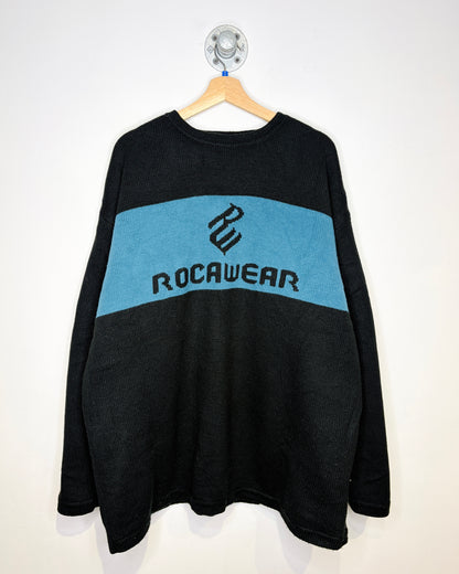 Vintage 1990s Rocawear Blue And Black Reversible Sweater