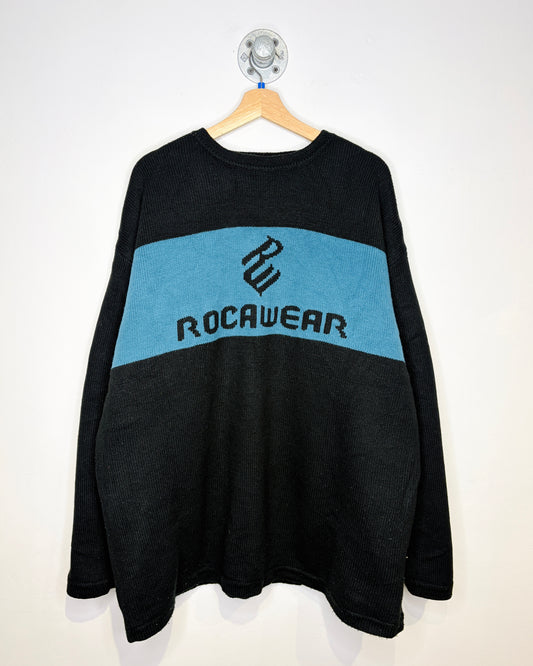 Vintage 1990s Rocawear Blue And Black Reversible Sweater
