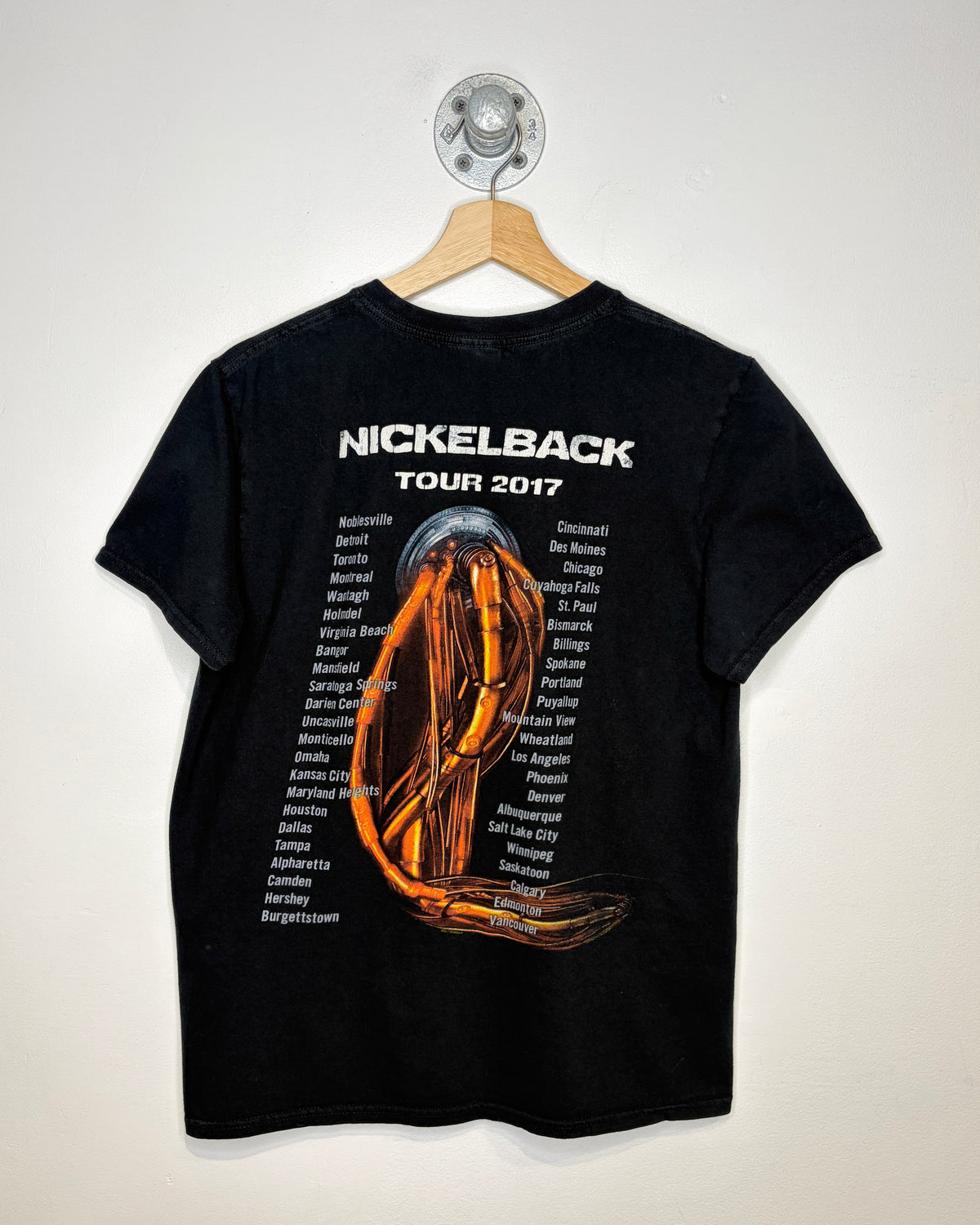 Nickelback Feed The Machine Tour Black Band Tee Shirt