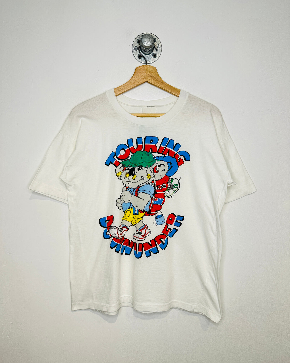 Vintage 1980s Australia Touring Down Under Tourist White Tee Shirt
