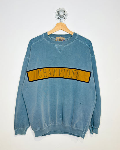 Vintage 90s Champions Faded Slate Blue Crewneck Sweatshirt