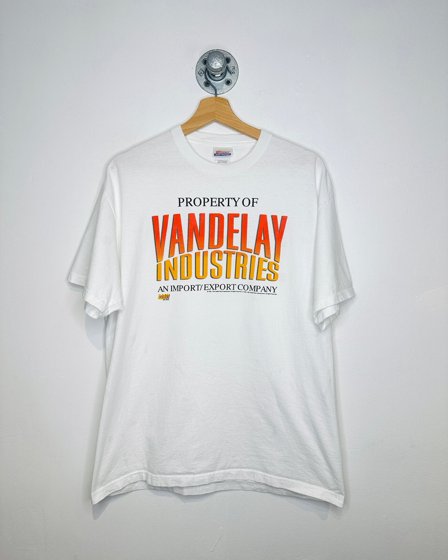Vintage 2000s Vandelay Industries Seinfeld On DVD White Tee Shirt