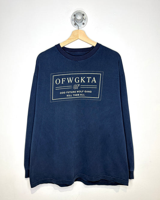 Odd Future Wolf Gang Kill Them All Faded Navy Blue Longsleeve Shirt