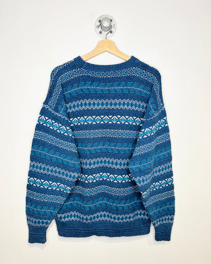 Vintage 90s Kenneth Robert’s Blue Textured Knit Sweater