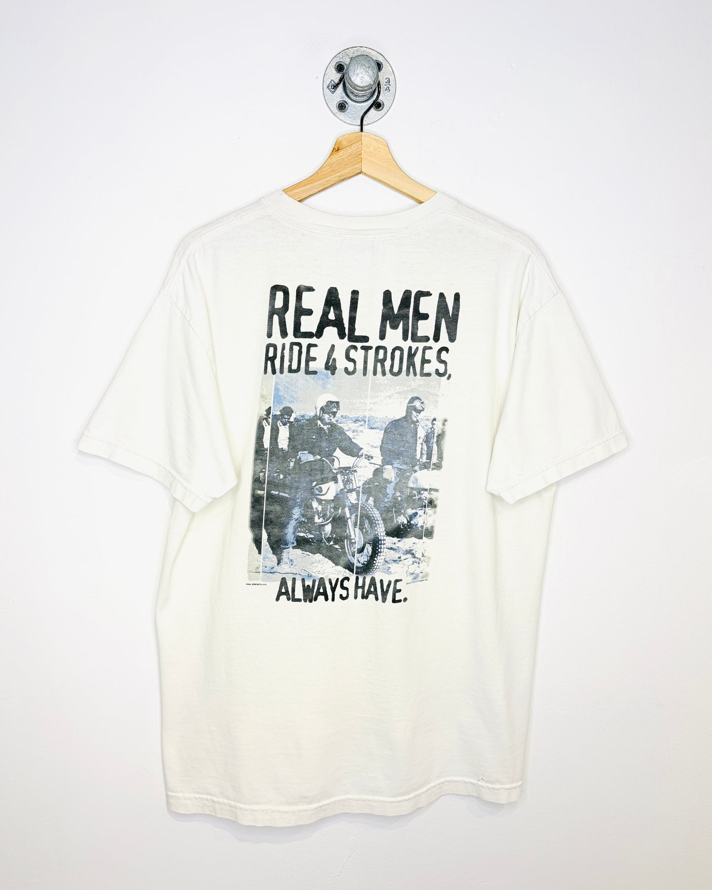Vintage 2003 Xtreme Ride For Strokes Graphic White Tee Shirt
