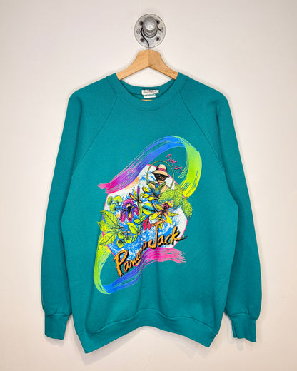 Vintage 90s Panama Jack Teal Raglan Crewneck Sweatshirt