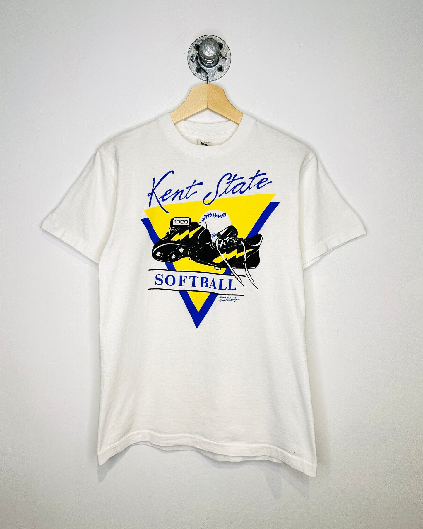Vintage 1988 Kent State Softball White Tee Shirt