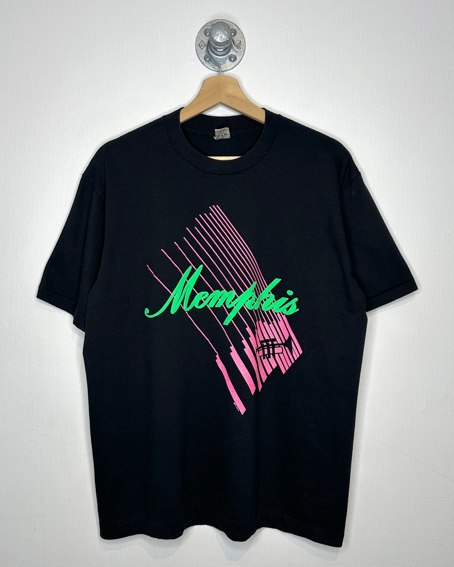 Vintage 80s Memphis Black Tee Shirt
