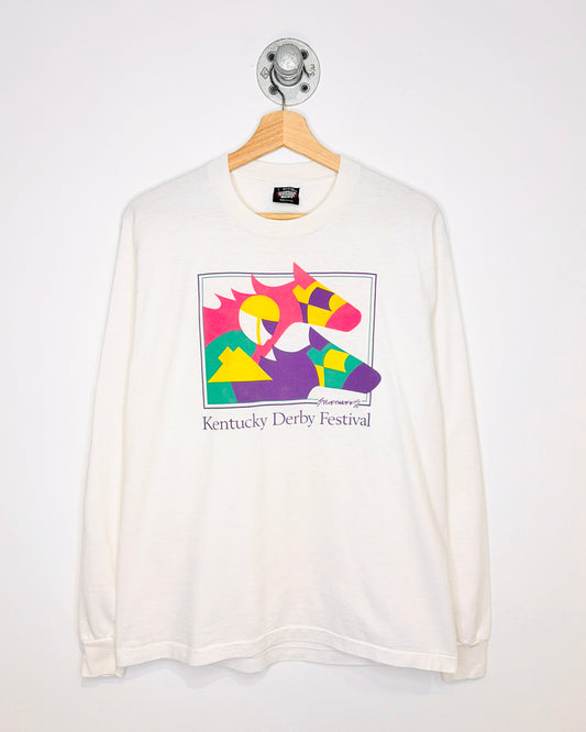 Vintage 90s Kentucky Derby Festival White Longsleeve Shirt