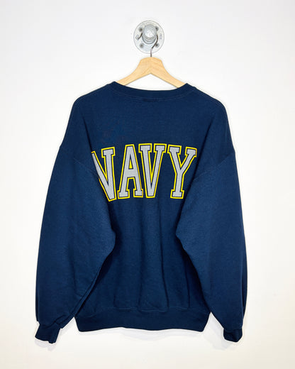 Vintage 1980s United States Navy Dark Blue Crewneck Sweatshirt