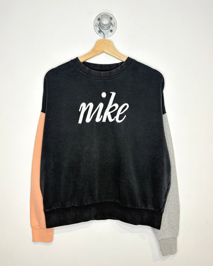 Nike Logo Three Tone Cropped Crewneck Sweatshirt