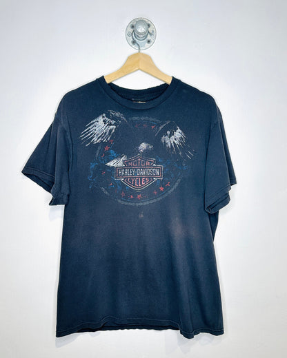 2009 Harley-Davidson Motor Cycles Black Distressed Tee Shirt