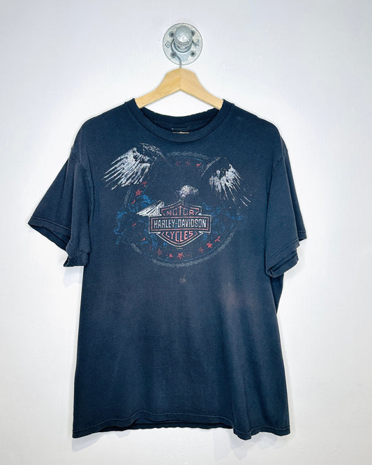2009 Harley-Davidson Motor Cycles Black Distressed Tee Shirt